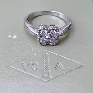 Vintage Van Cleef & Arpels ARNO Diamond 18k White Gold Alhambra VCA Clover Ring